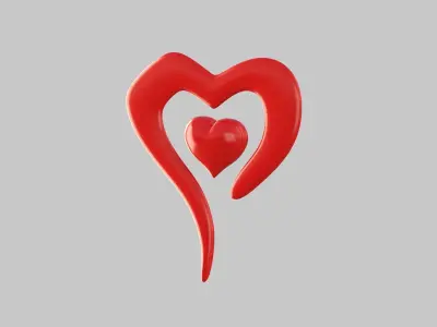 Heart icon v 02 3D model