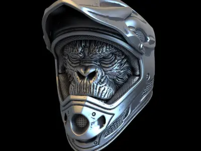 Animal ring jewelry Biker monkey vol2  3D print model
