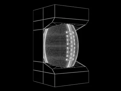 American Football Ball in Box 3D model