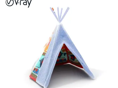 Colorful Teepee Tent D Model Pack Low-poly 3D model