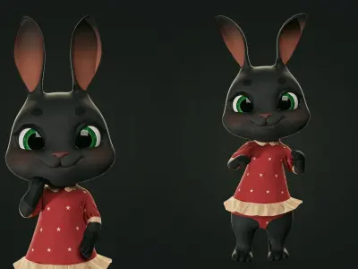 GAME-READY 3D Character - Bunny Jessica Low-poly 3D model