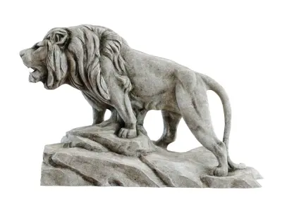 Lion Sculpture Low-poly 3D model