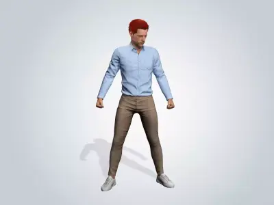 Realistic Male 3D Character with red hair 3D model