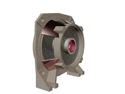 Electric water pump bearing frame 3D print model