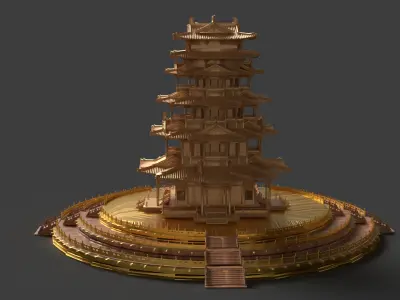 Chinese ancient house   3D model buy