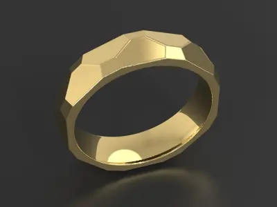 Hammered Comfort Fit Ring 3D print model