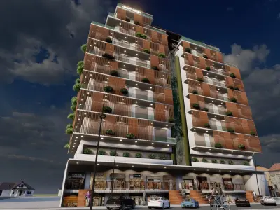 Exterior Design Modeling of a Building Low-poly 3D model