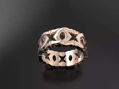 Cartier ring logos  3D print model