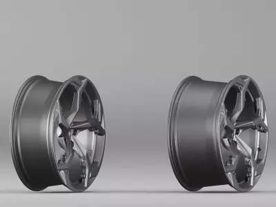 001655 3D Scan of Car Alloy Wheel Rim 3D print model