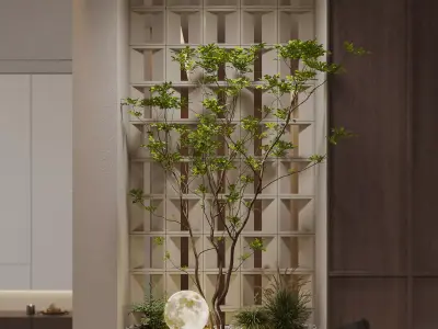 Modern living room dining room interior scenes 170 3D model