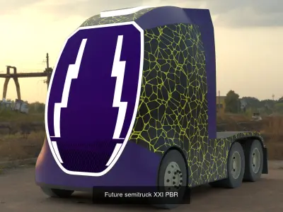 Future semitrucks PBR II 3D Model Pack