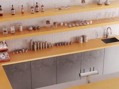 Bright Bar Counter 3D model