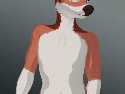 Deer Anthro Low-poly 3D model