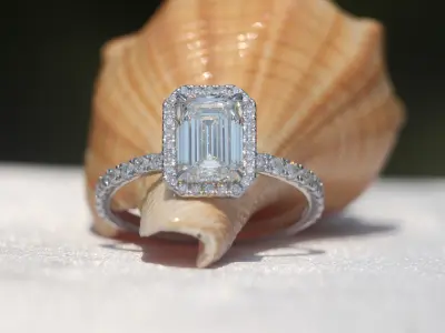 Pave Halo Engagement Ring 3D print model