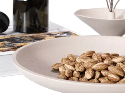 Decorative set with lemons and almond 3D model