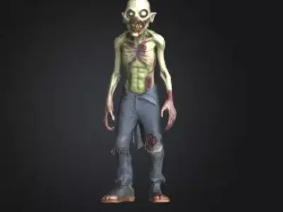 Zombie 3D Model Realistic Horror Sculpture Free 3D print model