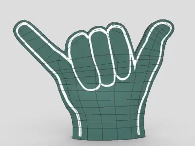Foam Finger 4 Low-poly 3D model