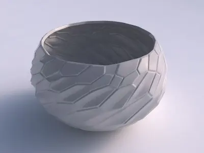 Bowl spheric twisted with organic cells 3D print model