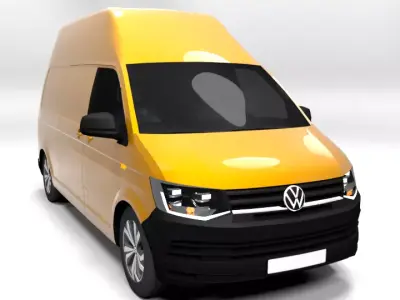 VW T6 TRANSPORTER HIGH Low-poly 3D model