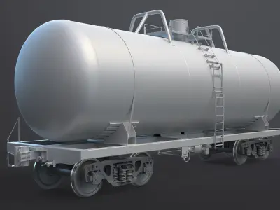 Railroad Tank Car High-Poly 3D model
