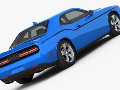 Dodge Challenger SXT 2015 detailed interior 3D model