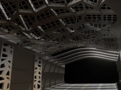Tunel scene for car rendering 3D model