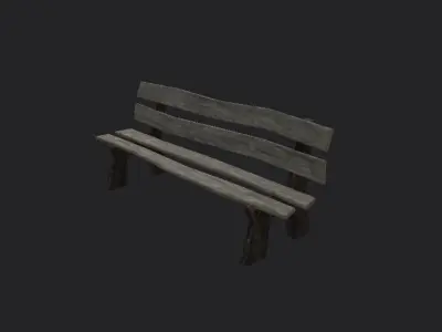 Old Park Bench Free low-poly 3D model