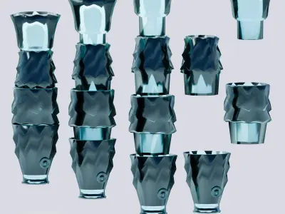 FISH FORM GLASSWARE STACKABLE GLASS 3D print model