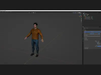 Man - Autumn Outfit 8 - Modular - Rigged Low-poly 3D model