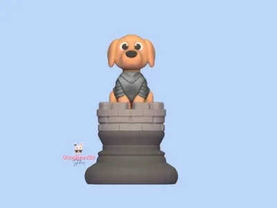 Cute Dog Chess 3D print model