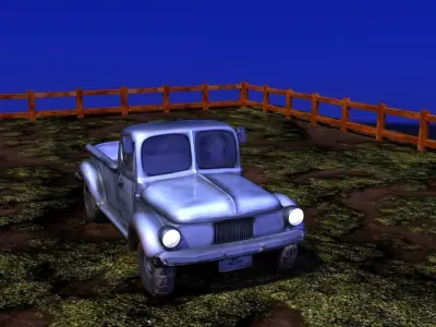 Dirty Car truck 3d model and rig in maya Low-poly 3D model