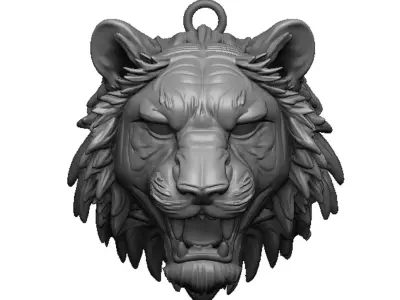 tiger head 3D print model 2