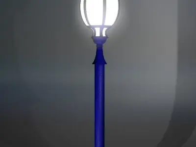 A collection of Street Lamps - Set II Low-poly 3D model