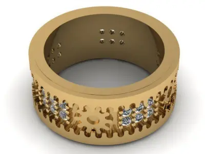 MENS FASHION DIMOND RING 3D PRINTABLE MODEL 3D print model