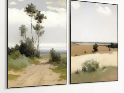 Plaster Two Photo Frame 465 Low-poly 3D model