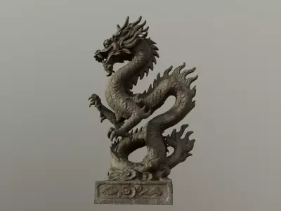 Stone Dragon Statue 3D model
