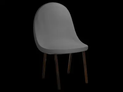 Dinining Chair Wood Gray Free 3D model