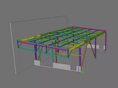Steel Canopy Structure OBJ and IFC 3D Model 3D model