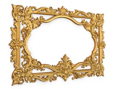 Plaster decorative frame ornament 12 3D model