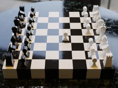 Modern chess board model 3D model