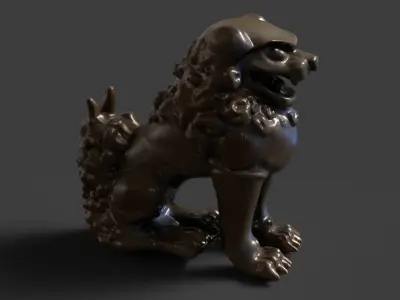 Chinese foo dog   Low-poly 3D model