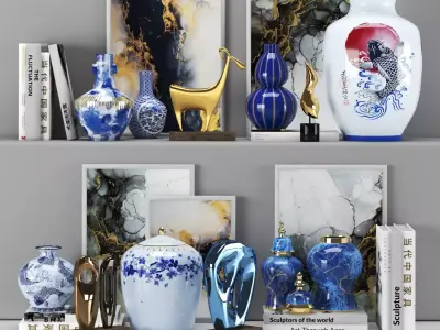 Decorative-set-Vol2 chinese vases 3D model