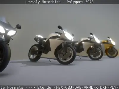 Motorcycle Low-poly 3D model