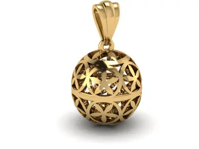 ROUNDED SHAPE GOLD PENDANT 3D PRINTABLE MODEL 3D print model