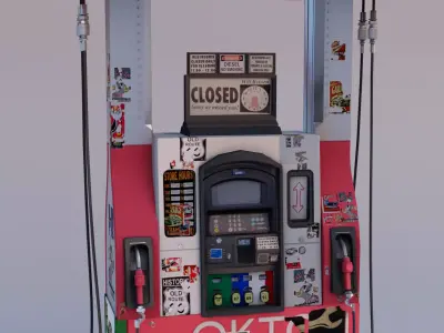 Gas Pump Free low-poly 3D model