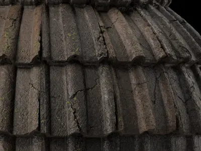 Roof Tile Materials 114- Concrete Roofing - Sbsar Seamless Pbr Texture