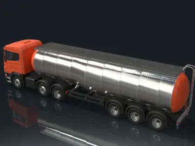 Tanker trucks Low-poly 3D model