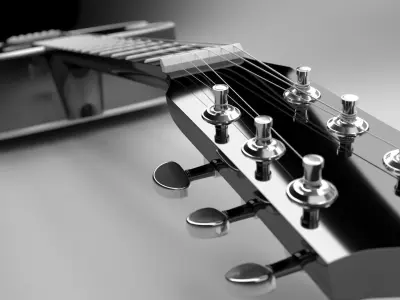 Acoustic Guitar Black high poly Free 3D model