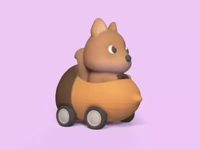 Squirrel Car 3D print model