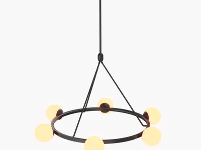 Hayes Round Light Chandelier 3D model